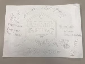 Original sketch for Earth Festival poster 