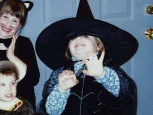 	Leah Driscoll (age 7) is dressed as a witch.