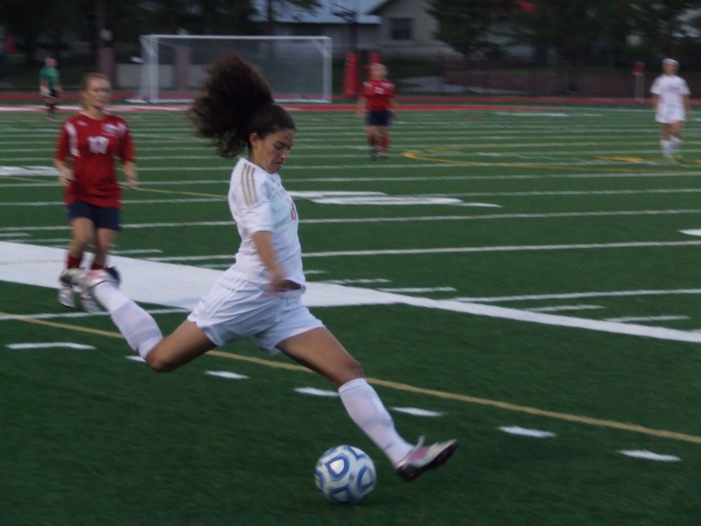 Senior Melinda Stemen's chip-in shot four minutes into the match.
