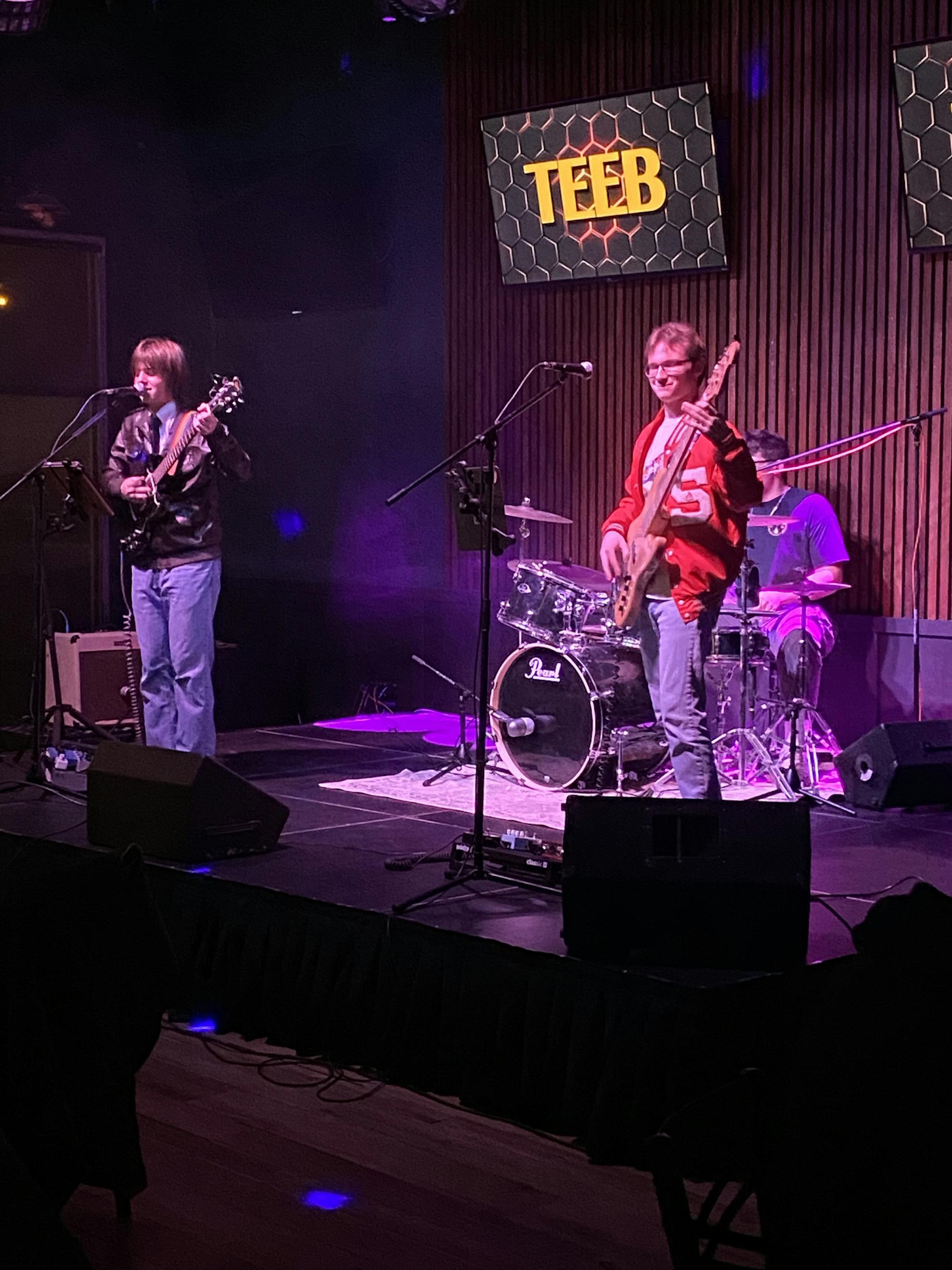 The band Teeb playing music at Fat Cat, a restaurant in Lancaster, Ohio.