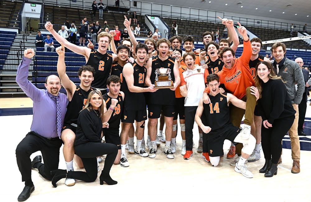 <h5>Men's volleyball capped off a 10-game winning streak by winning three straight in the EIVA tournament to take home the championship.</h5>
<h6>Courtesy of <a href="https://goprincetontigers.com/news/2022/4/23/eiva-champions-mens-volleyball-overcomes-njit-3-1-to-claim-conference-title.aspx" target="_self">GoPrincetonTigers.</a></h6>