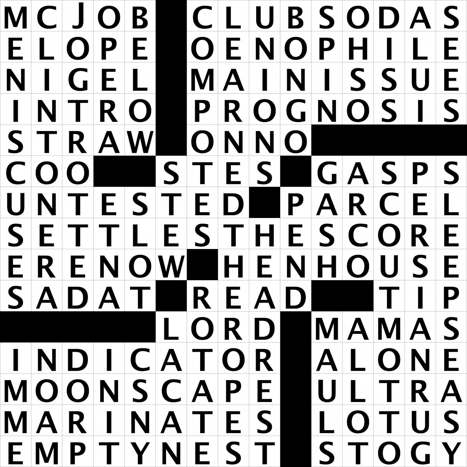Crossword Solutions September 20 The Princetonian