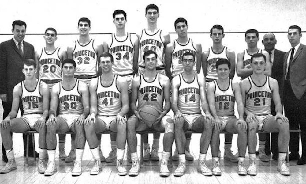 <p>The 1964–65 Princeton Men’s basketball team. </p><p>1965 Bric-a-brac / Princeton University, via <a href="https://paw.princeton.edu/podcast/rules-motion-1964-65-mens-basketball-final-four-season-part-i" target="">Princeton Alumni Weekly</a>.</p>