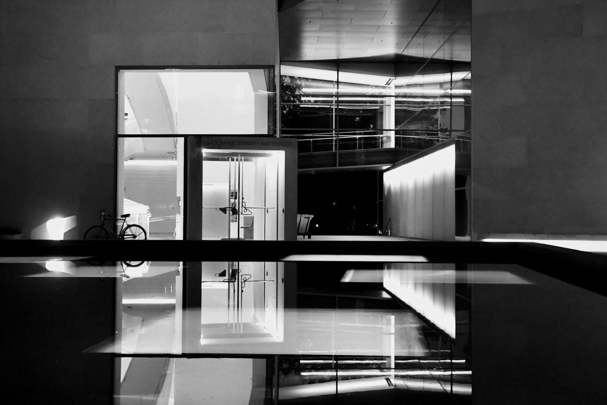 Lewis Center for the Arts at night