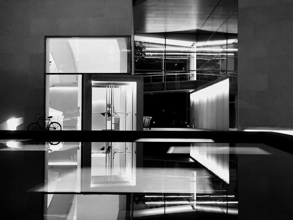 Lewis Center for the Arts at night