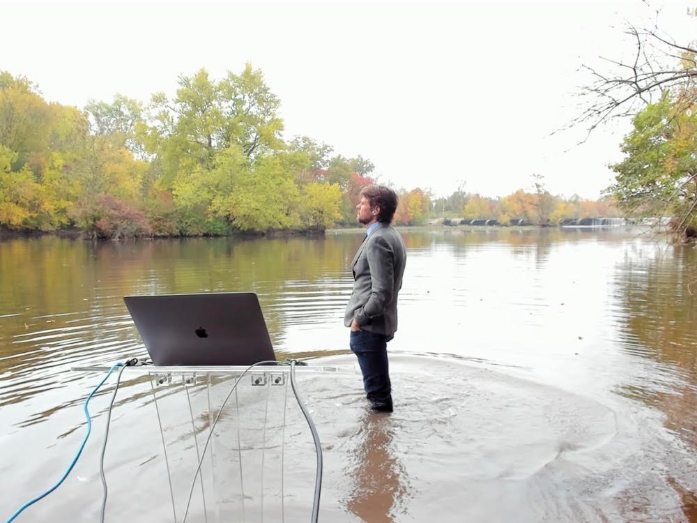 Professor Rob Pringle in the water near his house.
Courtesy of Professor Rob Pringle