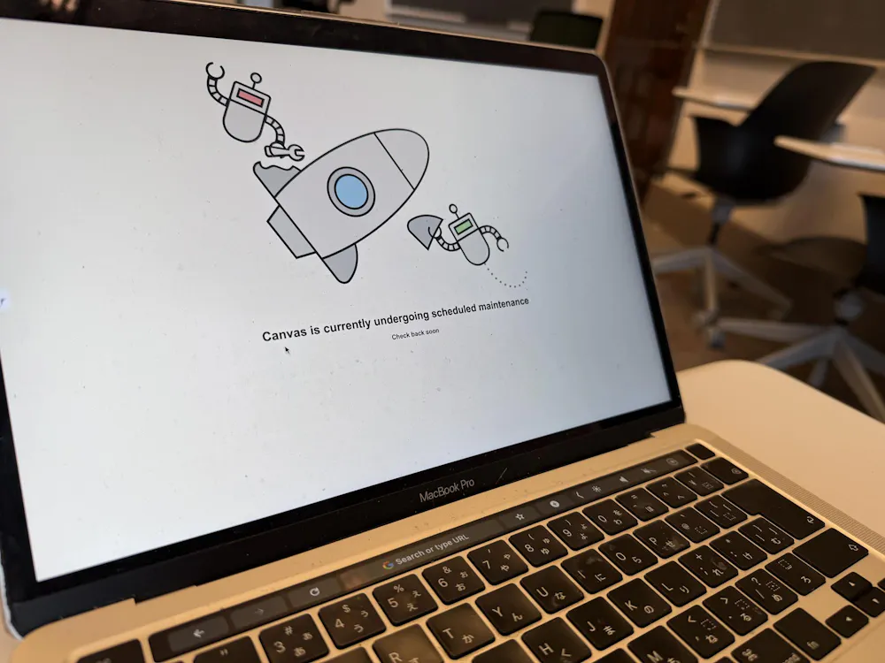 A picture of a computer displaying an error message.