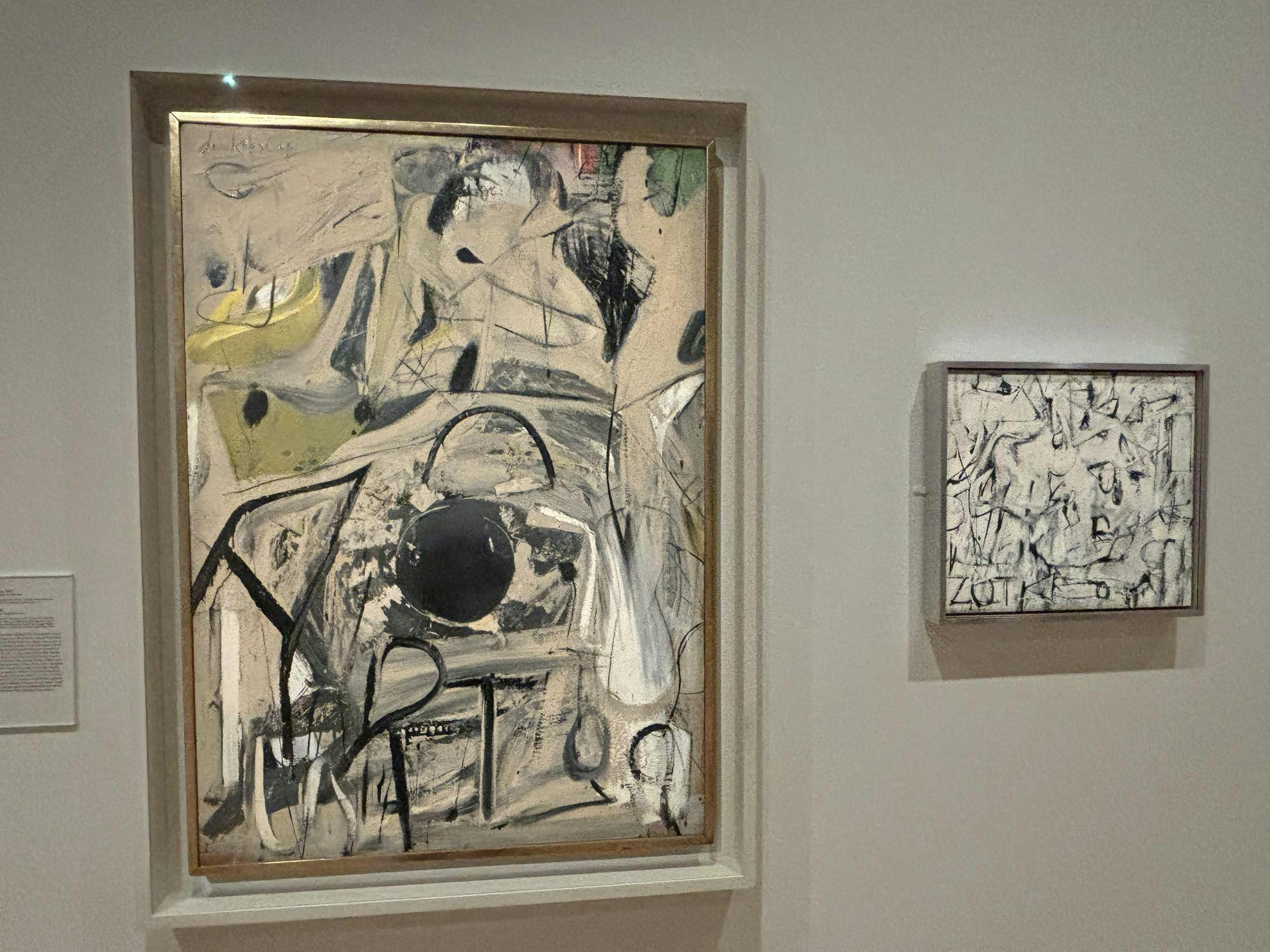 A black and white abstract painting.