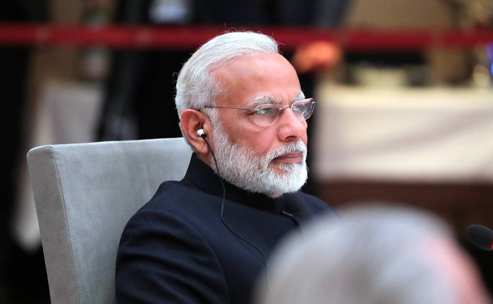 <p>Indian Prime Minister Narendra Modi at an international conference in 2017.</p>
<h6>Photo Courtesy of <a href="https://commons.wikimedia.org/wiki/File:Prime_Minister_of_India_Narendra_Modi_at_an_informal_meeting_of_heads_of_state_and_government_of_the_BRICS_countries,_Hamburg_2017.jpg" target="_self">Wikimedia Commons</a></h6>