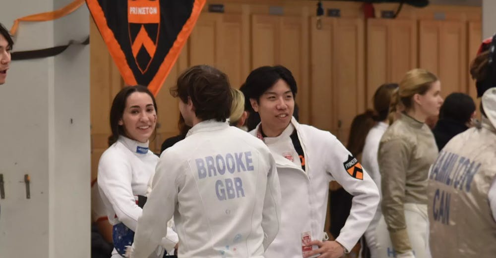 Princeton Fencing waits for their match at Philadelphia Invitational.