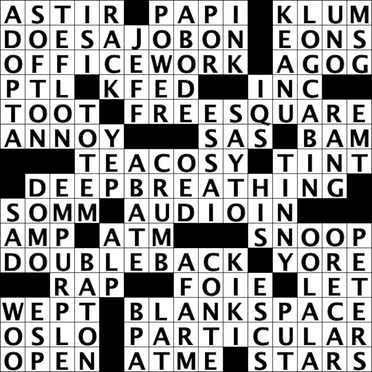 Crossword Commentary The Princetonian