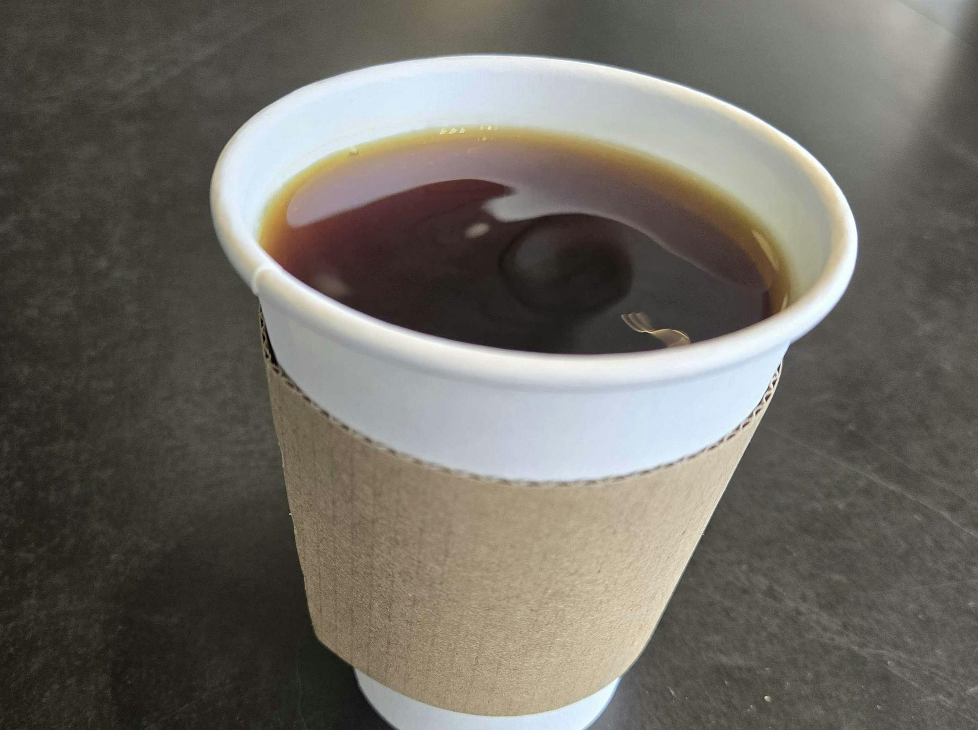 Cup of the pour-over coffee, a pilot drink at the New College West Coffee Club.