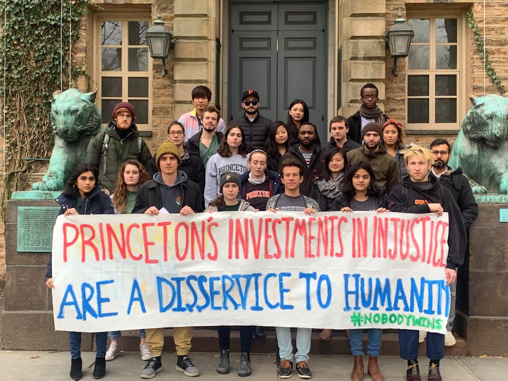 <p>Some members of Divest Princeton after submitting their proposal to the CPUC Resources Committee in February.</p>
<h6>Courtesy of Anna Hiltner&nbsp;</h6>