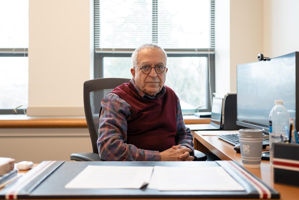 <h5>Fayyad in his office.</h5><h6>Calvin Grover / The Daily Princetonian</h6>