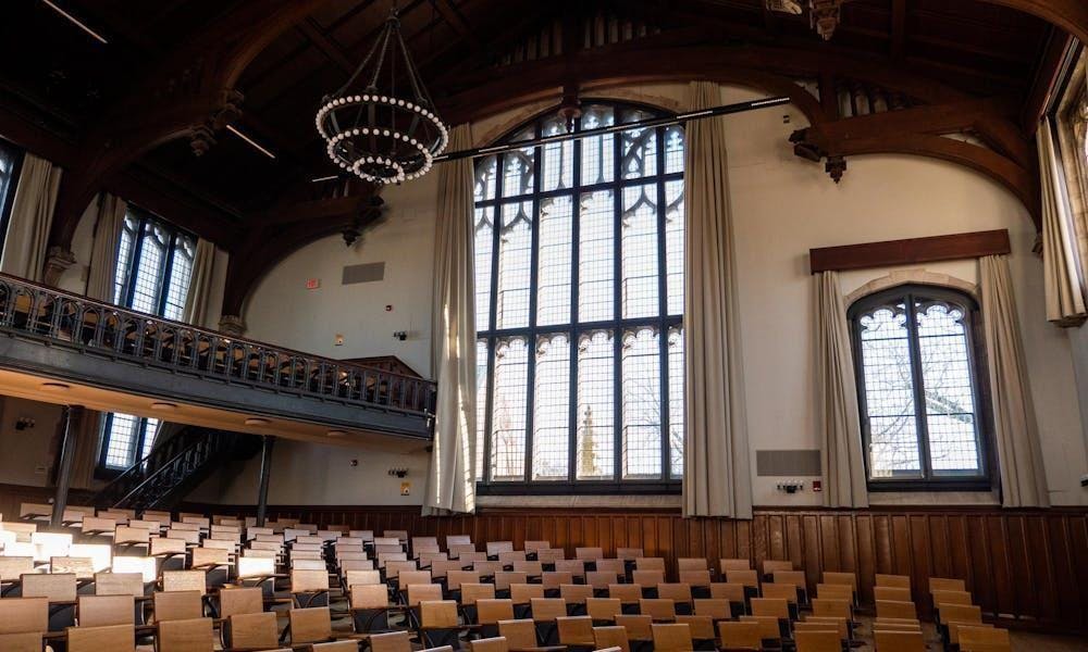 A large lecture hall.