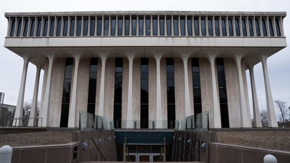 SPIA building on a cloudy day.