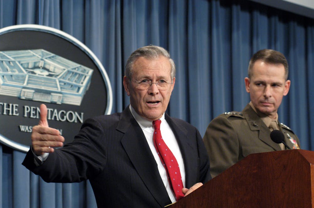 Rumsfeld at Pentagon 2003