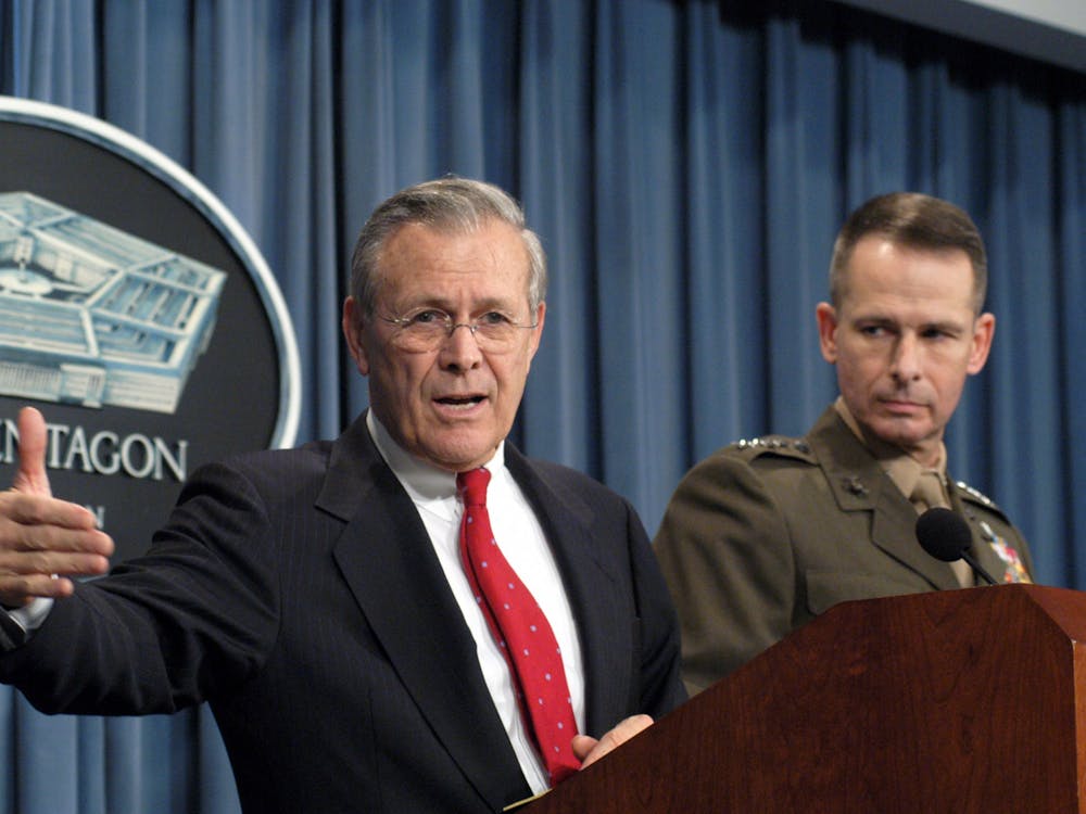 Rumsfeld at Pentagon 2003