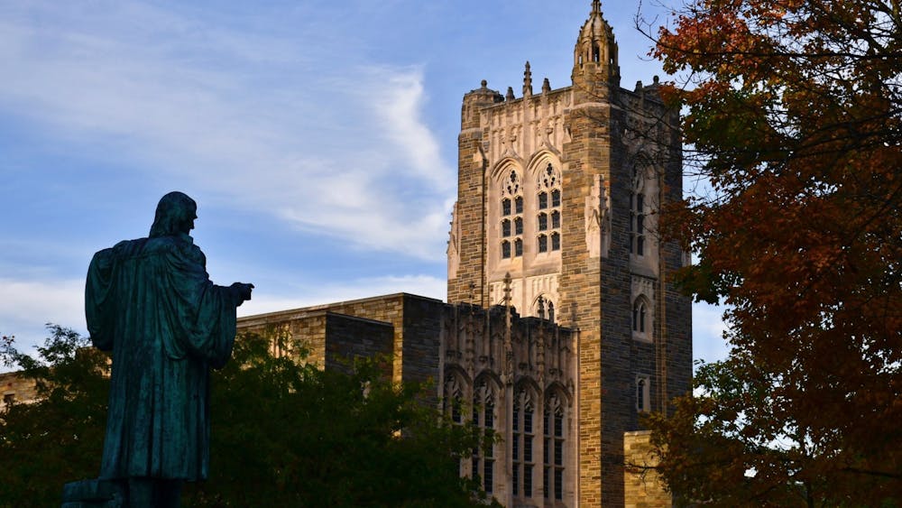 Firestone Library in the fall
