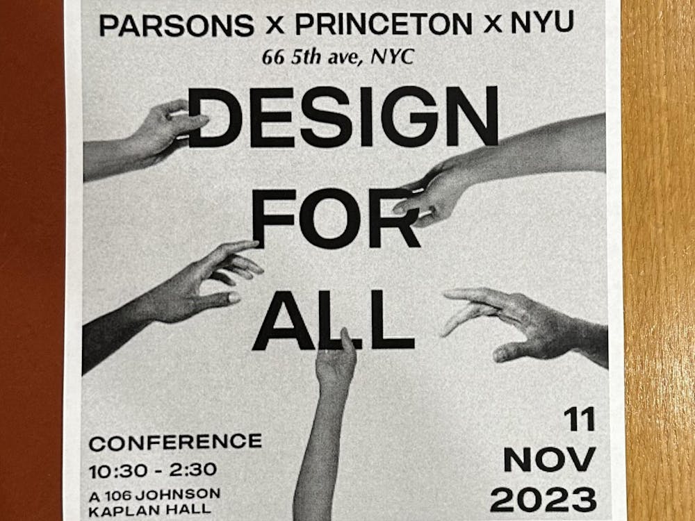 A poster for the Design For All conference held by the Fashion Institute of Princeton.