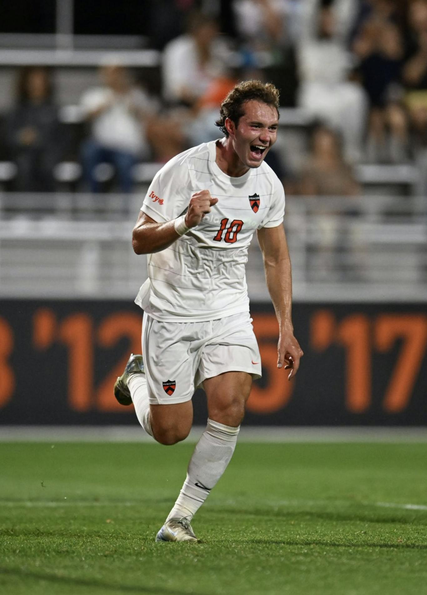 Princeton soccer player celebrating