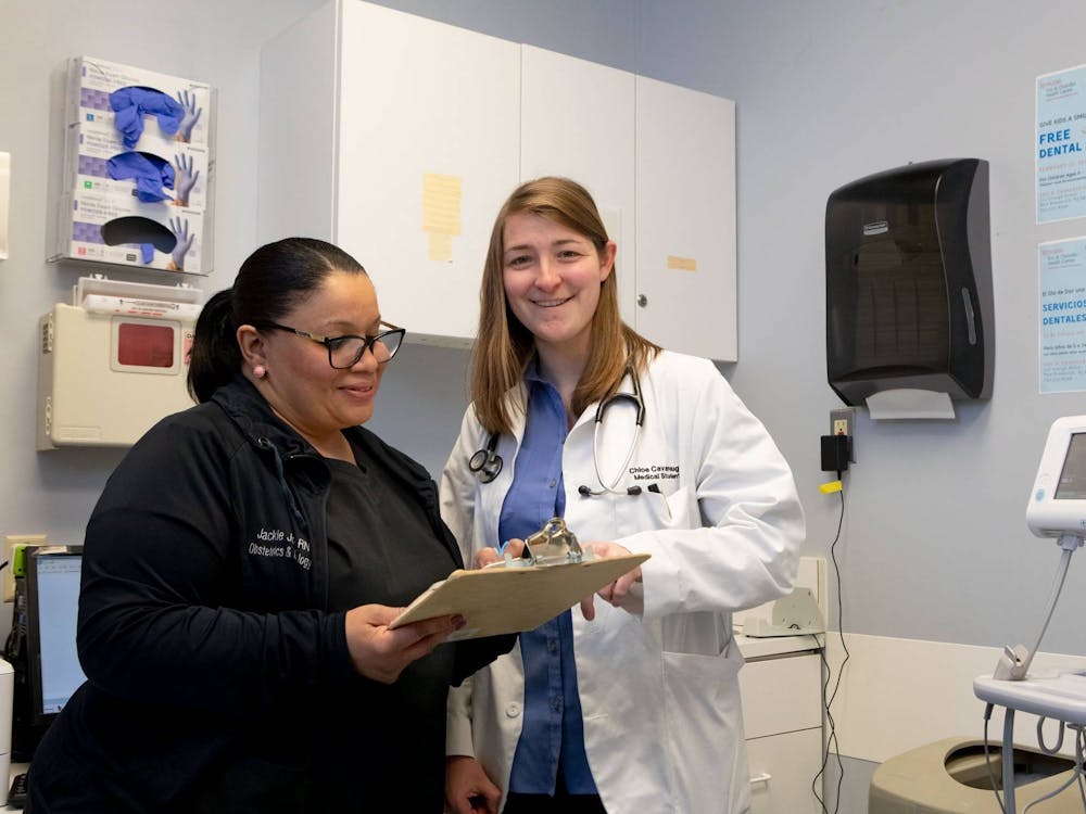 Jacqueline Benford-Jones (left), an OB/GYN nurse and Chloe Cavanaugh (right), a student in the Princeton-Rutgers M.D.-Ph.D. program
Photo Credit: Denise Applewhite / Office of Communications