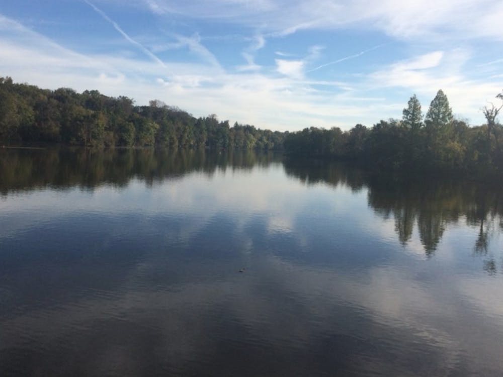 Lake Carnegie, which would be the geographical center of campus in the future.