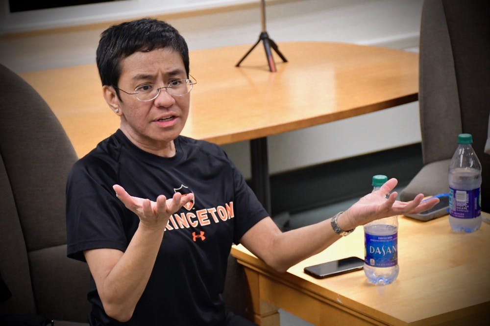 Maria Ressa in the newsroom