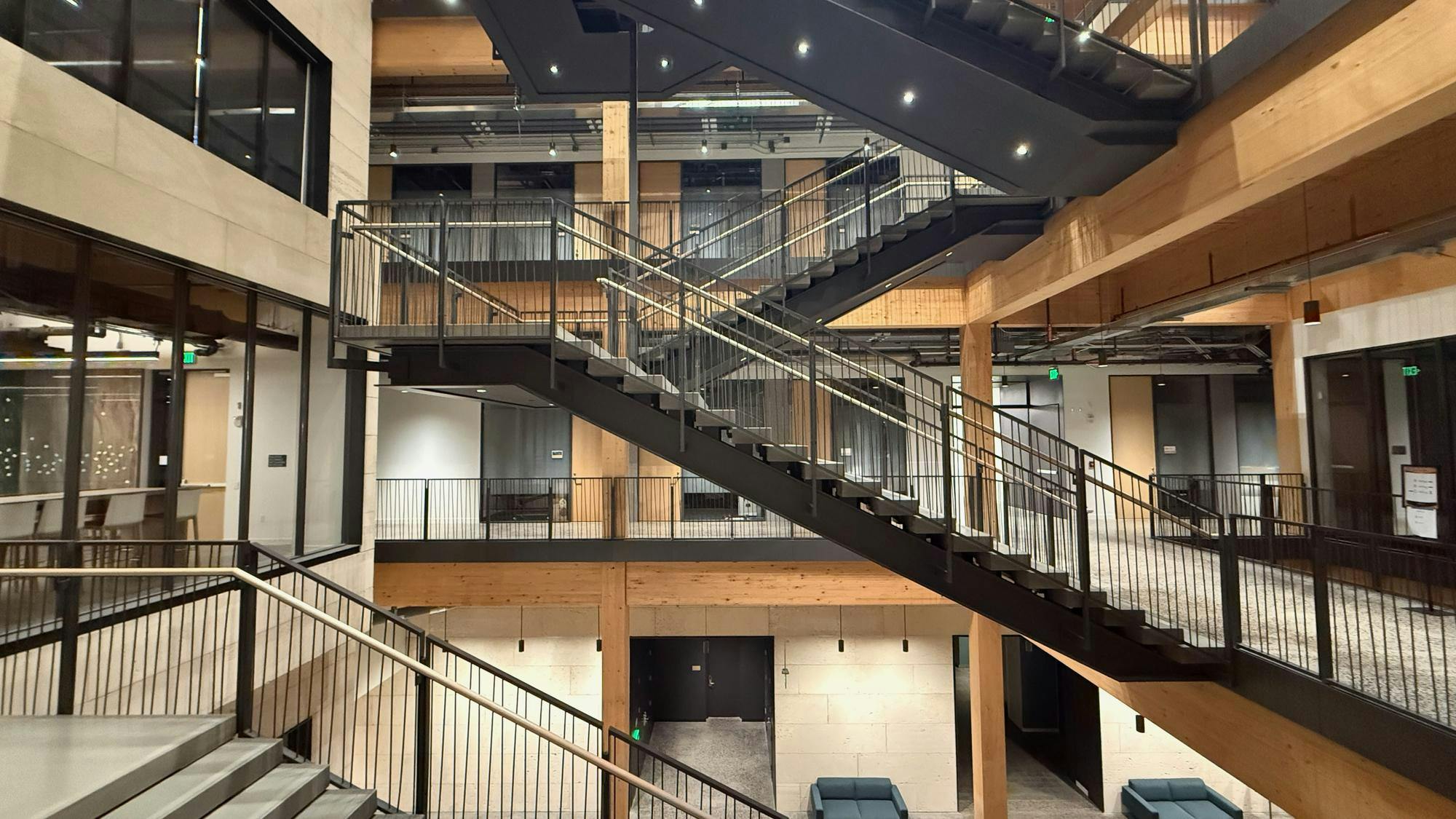 A photo of stairs in a building.