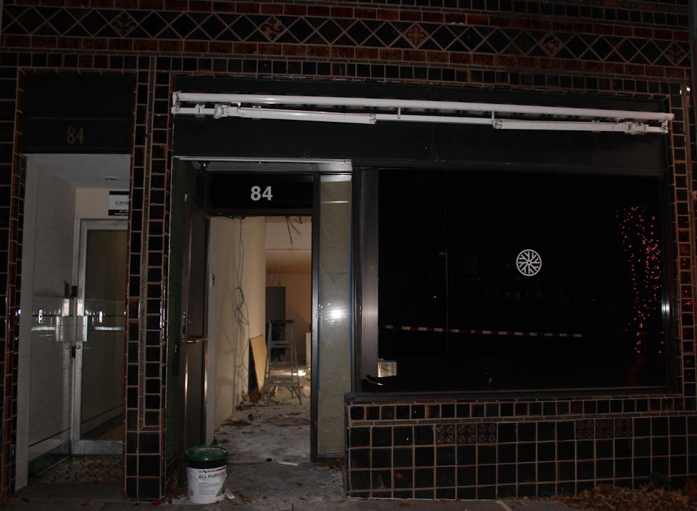 A building under construction. 