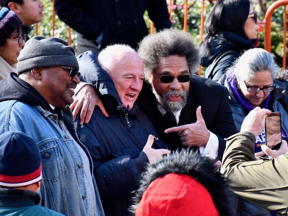 Cornel West marched in the counterprotest on Saturday, Jan. 12