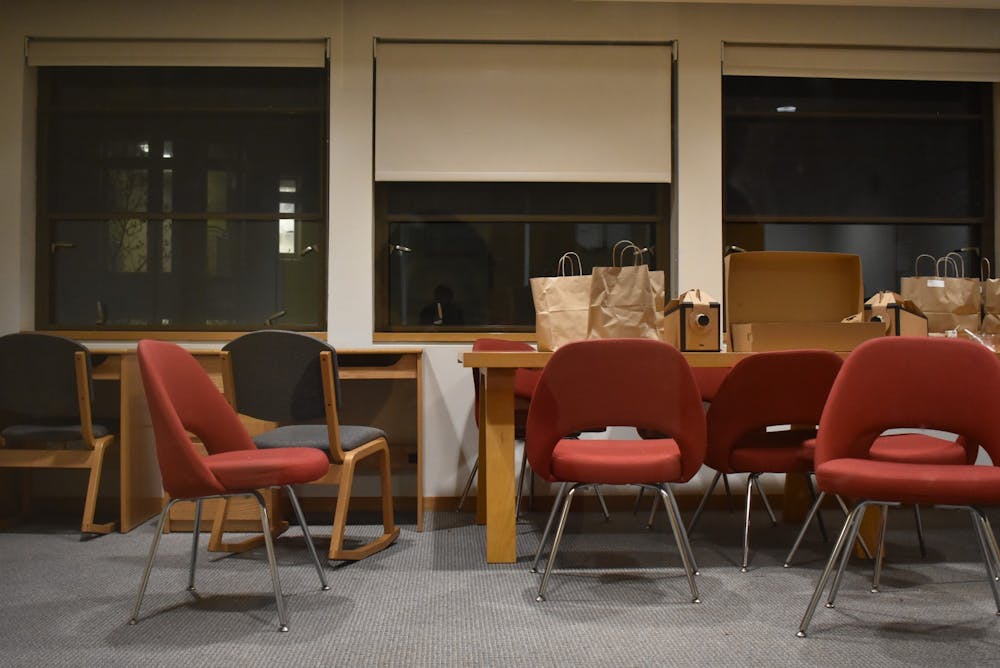 <h5>The common rooms of Class of 1967 Hall were social hubs for those in isolation housing during the return to campus.</h5>
<h6>Angel Kuo / The Daily Princetonian</h6>