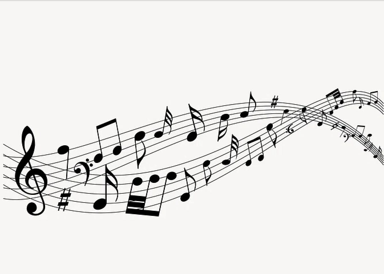 “Music notes background, black illustration” /CC0 1.0 Universal