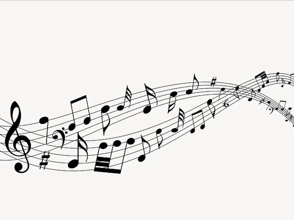 “Music notes background, black illustration” /CC0 1.0 Universal