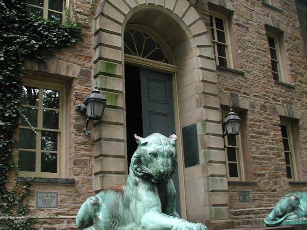 Tiger in front of Nassau Hall