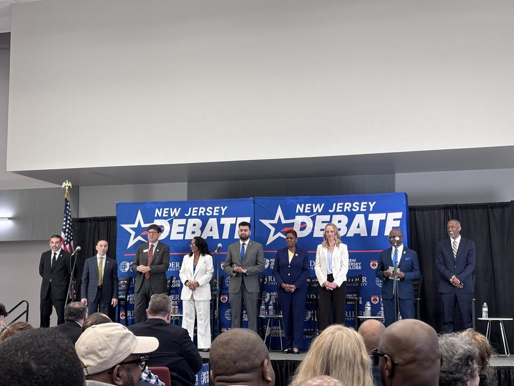 Nine of the 12 Democratic candidates running to represent New Jersey’s 12th congressional district at the debate held at Rider University.