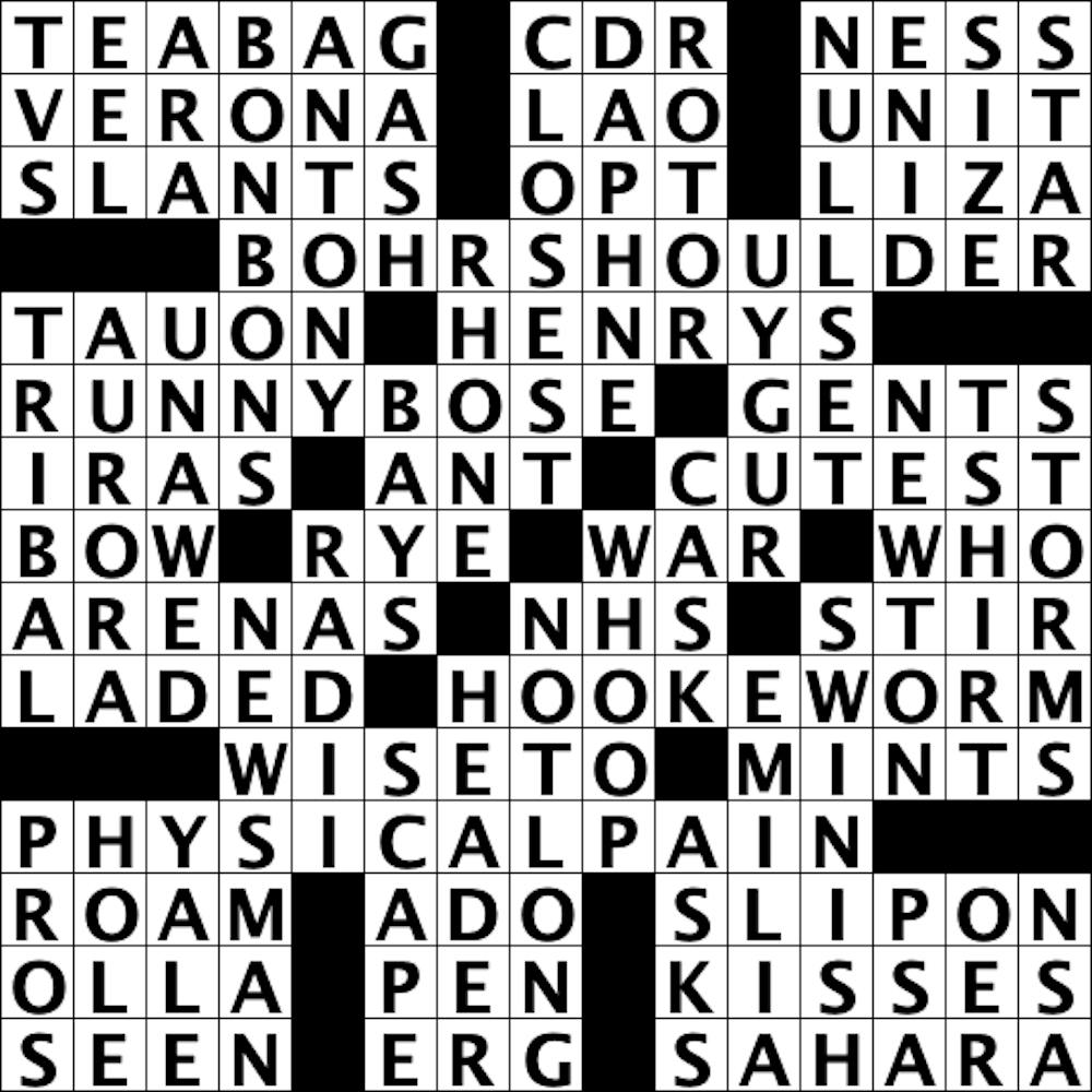 Aches and Pains : Crossword Commentary The Princetonian