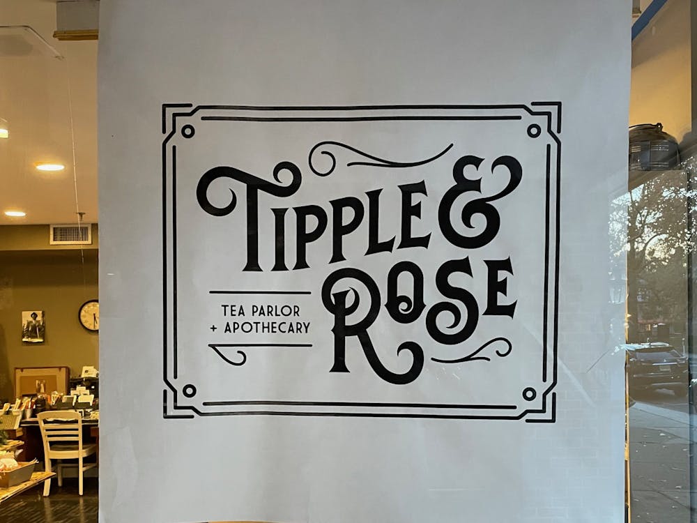 Tipple & Rose Tea Parlor and Apothecary's front door sign