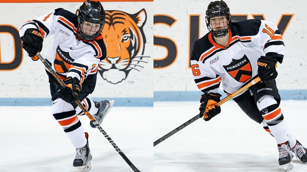 <h5>Thompson (left) and Fillier (right) have helped Canada to two wins over Team USA in the past six months.</h5>
<h6>Photo courtesy of Go Princeton Tigers.</h6>