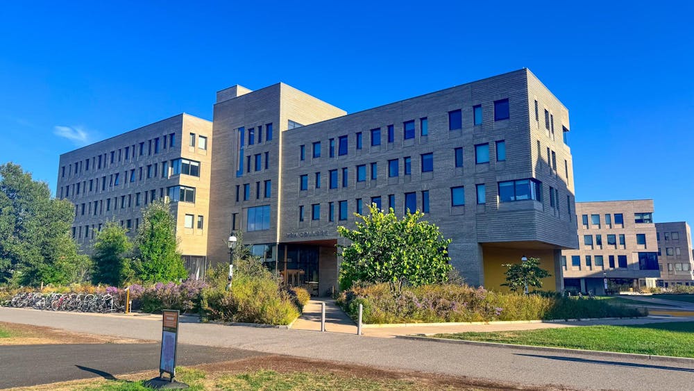 A picture of Hariri Hall, a part of Yeh College, during the daytime.