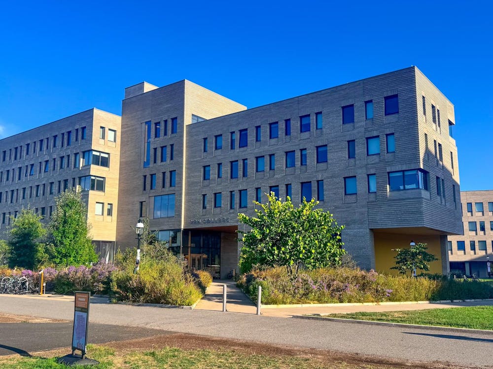 A picture of Hariri Hall, a part of Yeh College, during the daytime.