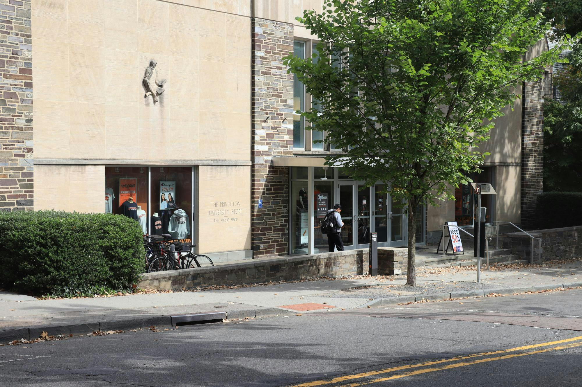 The Princeton University store on a sunny day. 