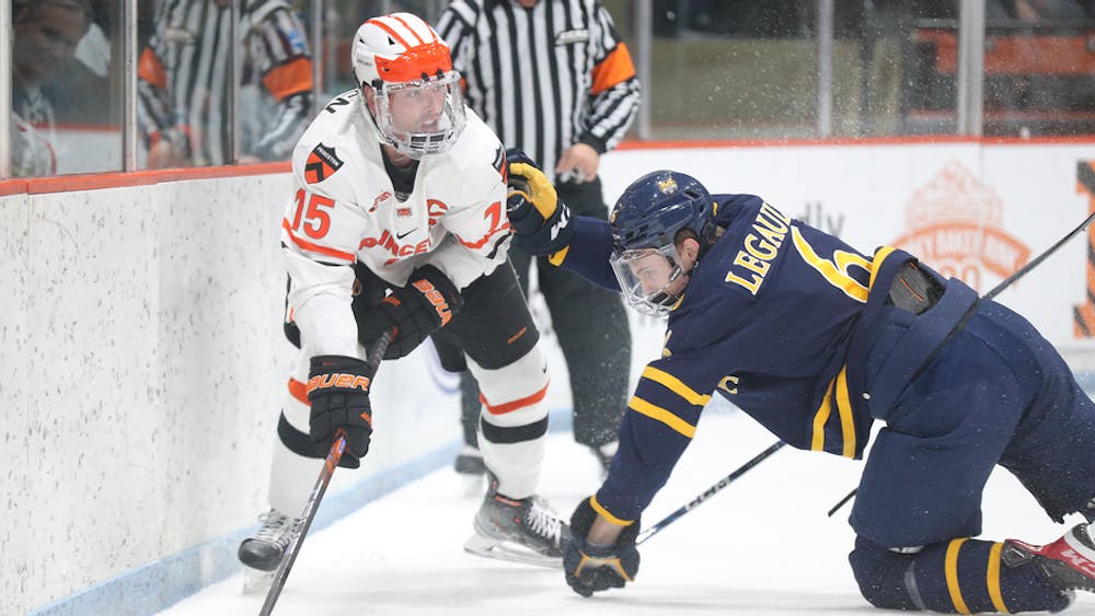 <h5>The Tigers managed just two goals over the course of the weekend.</h5>
<h6>Courtesy of <a href="https://goprincetontigers.com/news/2022/11/18/mens-ice-hockey-mens-hockey-falls-to-no-5-quinnipiac-4-1.aspx" target="_self">Sideline Photos/GoPrincetonTigers</a>.</h6>