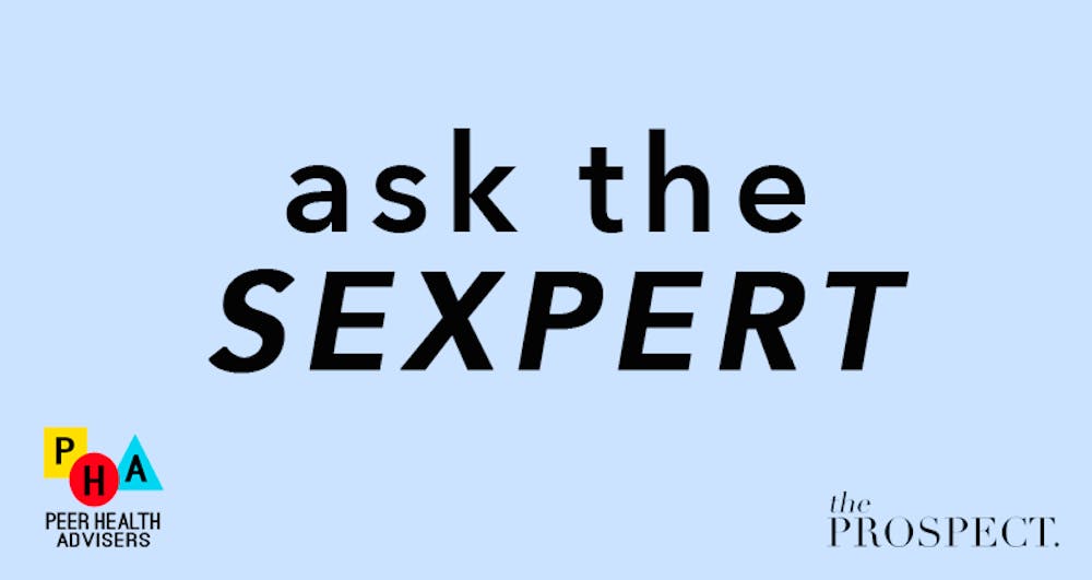 “Ask the Sexpert” written on a light blue background. In the bottom left corner sits the yellow, red, and blue Peer Health Advisors logo. “The Prospect” is written on the bottom right.