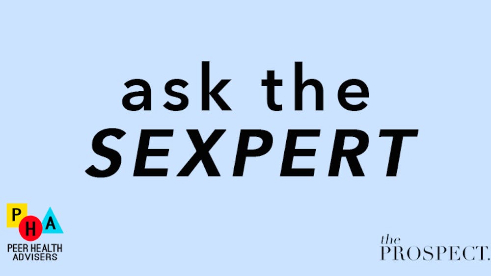 “Ask the Sexpert” written on a light blue background. In the bottom left corner sits the yellow, red, and blue Peer Health Advisors logo. “The Prospect” is written on the bottom right.&nbsp;