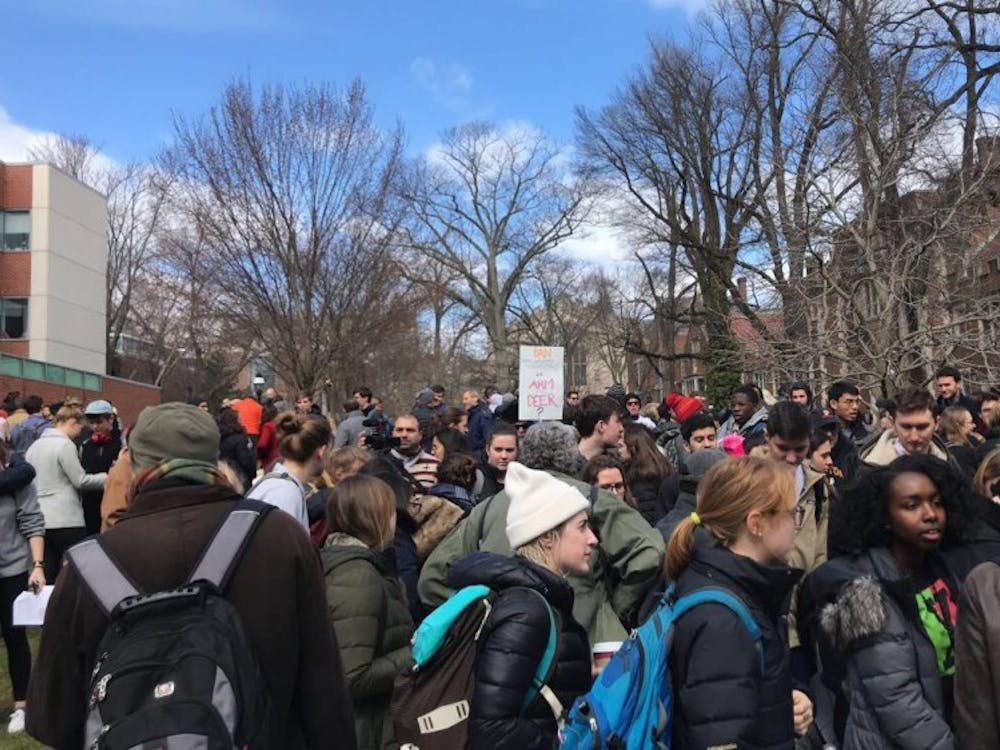 Students gather to advocate for gun-control laws as part of a national walk out.&nbsp;
Photo by Risa Gelles-Watnick