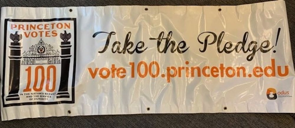 <h5>The Vote100 banner.</h5>
<h6>Courtesy of Joe Shipley ’22&nbsp;</h6>