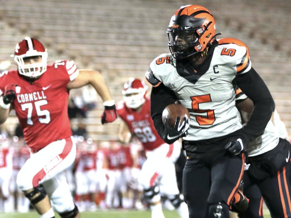 Senior linebacker Jeremiah Tyler had a 36-yard fumble return for a TD in Princeton's 34-16 win over Cornell.
Courtesy of GoPrincetonTigers.com