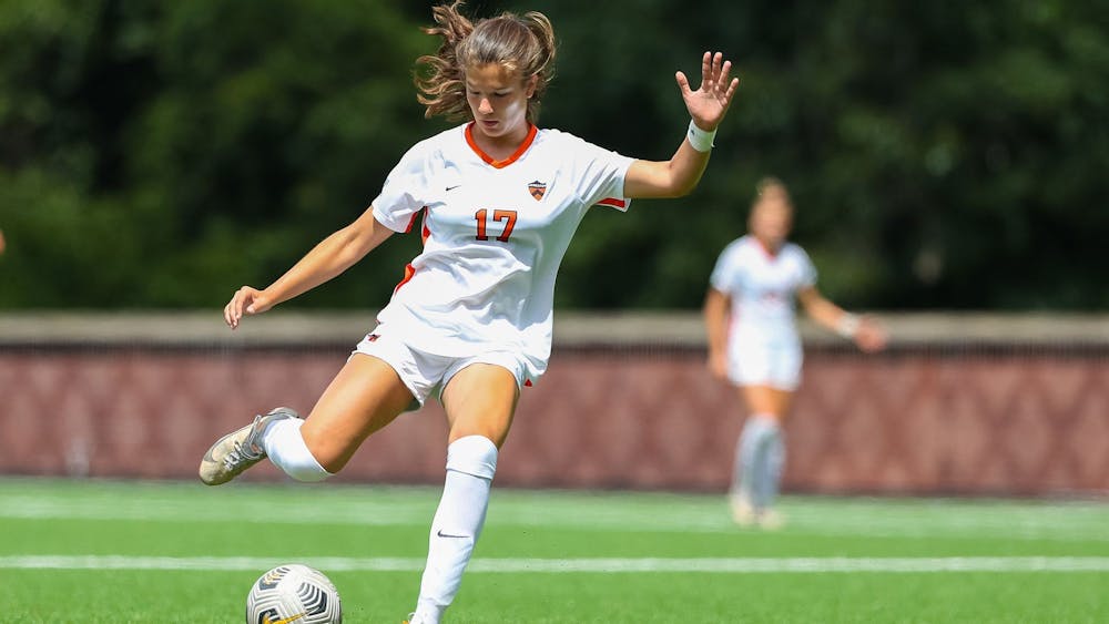 <h5>First-year forward Pietra Tordin scored the first and only goal for the Tigers at Cornell.</h5>
<h6>Courtesy of <a href="https://goprincetontigers.com/news/2022/10/29/womens-soccer-cornell-rallies-past-princeton-in-road-finale.aspx" target="_self">goprincetontigers.com</a>.&nbsp;</h6>