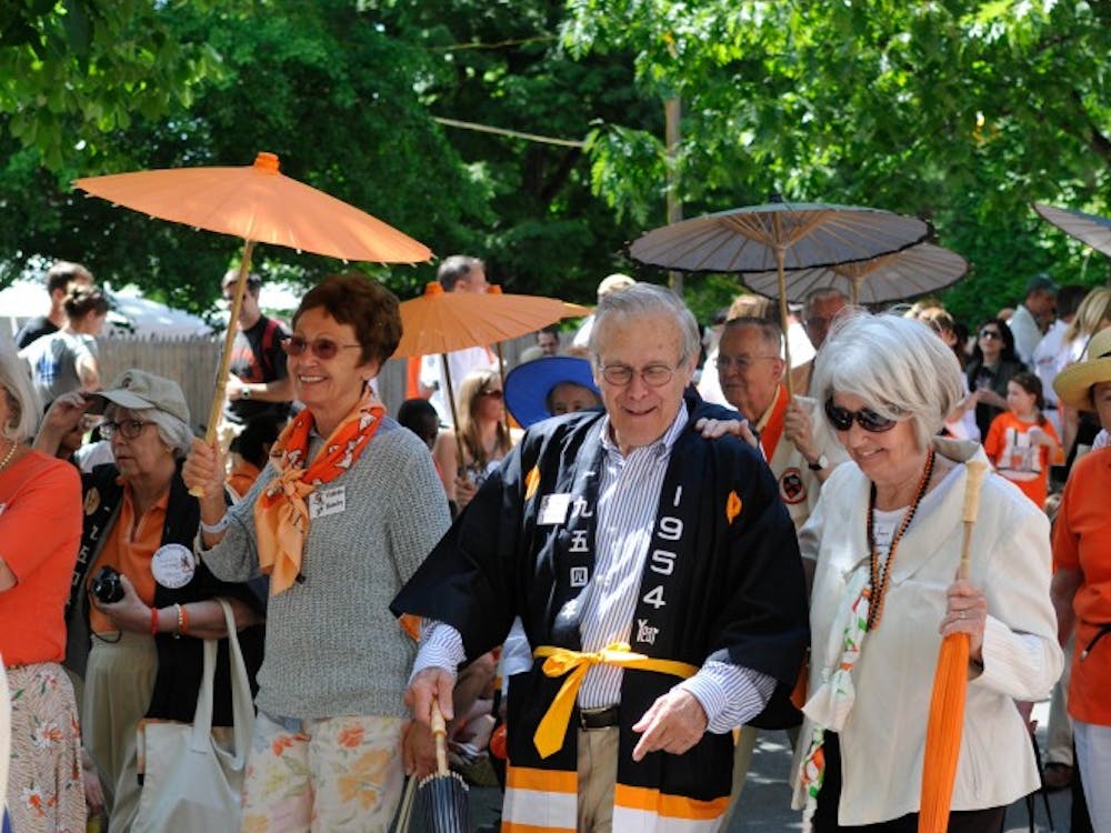  Donald Rumsfeld '54 marched in the P-rade for his 60th reunion in 2014.
Photo Credit: Ben Koger for The Daily Princetonian